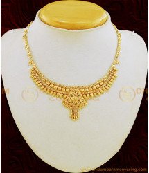 NLC670 - One Gram Gold Simple Gold Covering Necklace Design Online Shopping