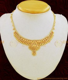 NLC670 - One Gram Gold Simple Gold Covering Necklace Design Online Shopping