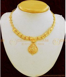 NLC674 - Buy Indian Bridal Simple 1 Gram Gold Plated Imitation Necklace Online  