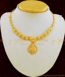 NLC674 - Buy Indian Bridal Simple 1 Gram Gold Plated Imitation Necklace Online  