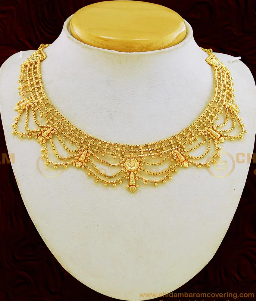 Buy Gold Inspired Latest Light Weight 1 Gram Gold Necklace Design ...
