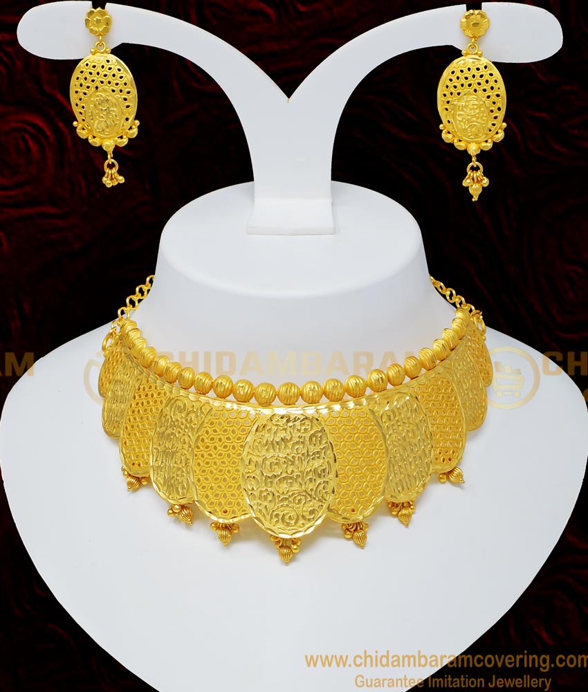 choker necklace with earring, 