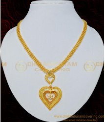 NLC705 - Buy One Gram Gold Guaranteed Necklace Heart Shape Dollar Stone Necklace for Women