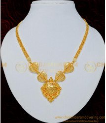 NLC706 - Kerala Light Weight Daily Wear Heart Design Plane Necklace for Women
