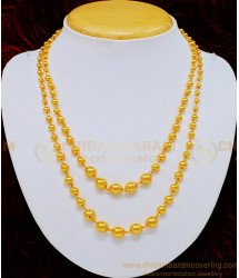 NLC716 - Elegant Design Solid Shiny Golden Balls Double Layer Necklace Designs