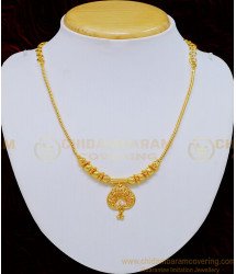 NLC721 - Elegant One Gram Gold Simple White Stone Necklace Design Buy Online