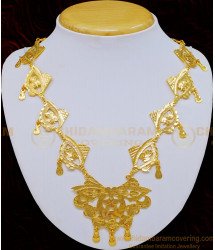NLC722 - Traditional Gold Look Light Weight Crescent Moon Covering Guarantee Necklace Design for Women