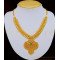 NLC731 - Bridal Wear Pure Gold Plated Gold Design Single Emerald Stone Guaranteed Necklace Buy Online