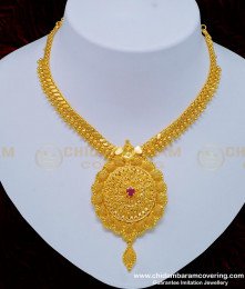 NLC750 - Gold Plated Guarantee Necklace Ruby Stone Necklace Fashion Jewelry Online