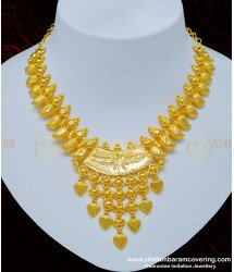 Nlc778 - Kerala Gold Inspired Light Weight Mango Necklace 1 Gram Gold Bridal Jewelry