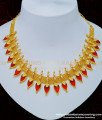 red palakka necklace, kerala jewellery, 