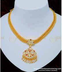 NLC783 - South Indian Impon Attigai Necklace Panchaloha Jewellery Online Shopping