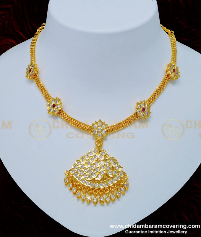 impon necklace impon attigai, gold stone attigai,