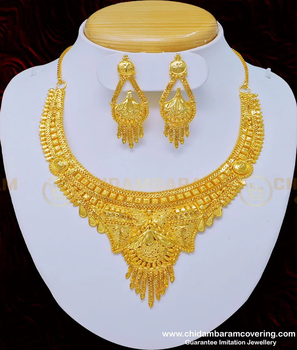 Buy Traditional Wedding Gold Necklace Design 2 Gram Gold Necklace ...