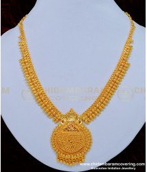 NLC849 - 1 Gram Gold Mullaipoo Design Necklace with Dollar Plain Necklace Online  