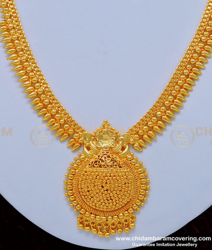 chidambaram covering one gram gold necklace, mullaipoo necklace