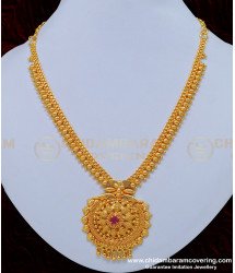 NLC851 - One Gram Gold Guarantee Necklace Ruby Stone Necklace Imitation Jewelry Online