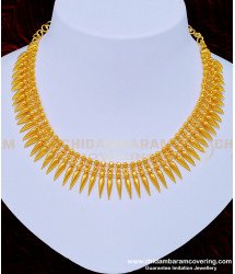 NLC879 - One Gram Gold Light Weight Kerala Mullapoo Necklace Design for Women