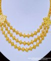one gram jewellery, 1 gram gold jewellery, one gram gold necklace, layered necklace, layered necklace gold , 3 line necklace, governor malai,