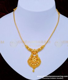NLC900 - Gold Design Simple Light Weight Dollar with Roll Chain Necklace Online 