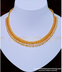 NLC904 - Elegant American Diamond White Stone Party Wear Single Line Necklace for Women 