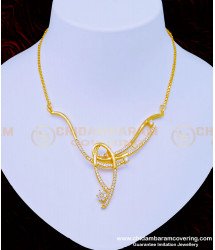 NLC940 - Elegant American Diamond White Stone Party Wear Necklace for Girls