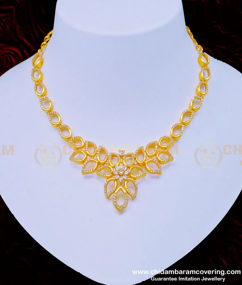 Buy Semi Precious Diamond Stone Sri Lankan Wedding Necklace Design ...