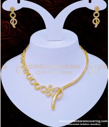 NLC945 - Unique Diamond Look White Stone Party Wear Necklace Set for Women 
