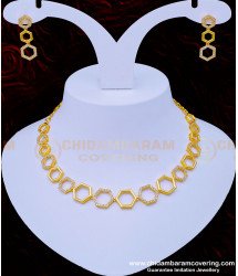 NLC949 - Sparkling American Diamond Party Wear Sri Lankan Necklace Set Online