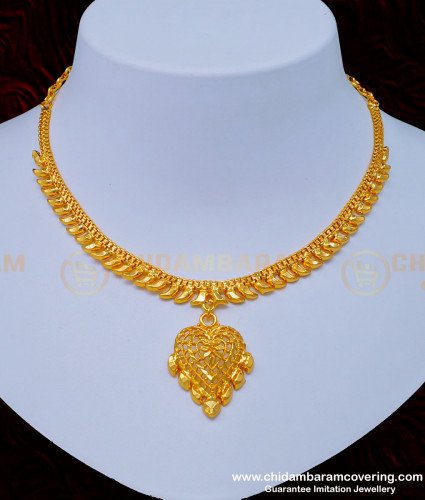 NLC972 - Real Gold Design Heart Shape Dollar Necklace Gold Covering Necklace Online