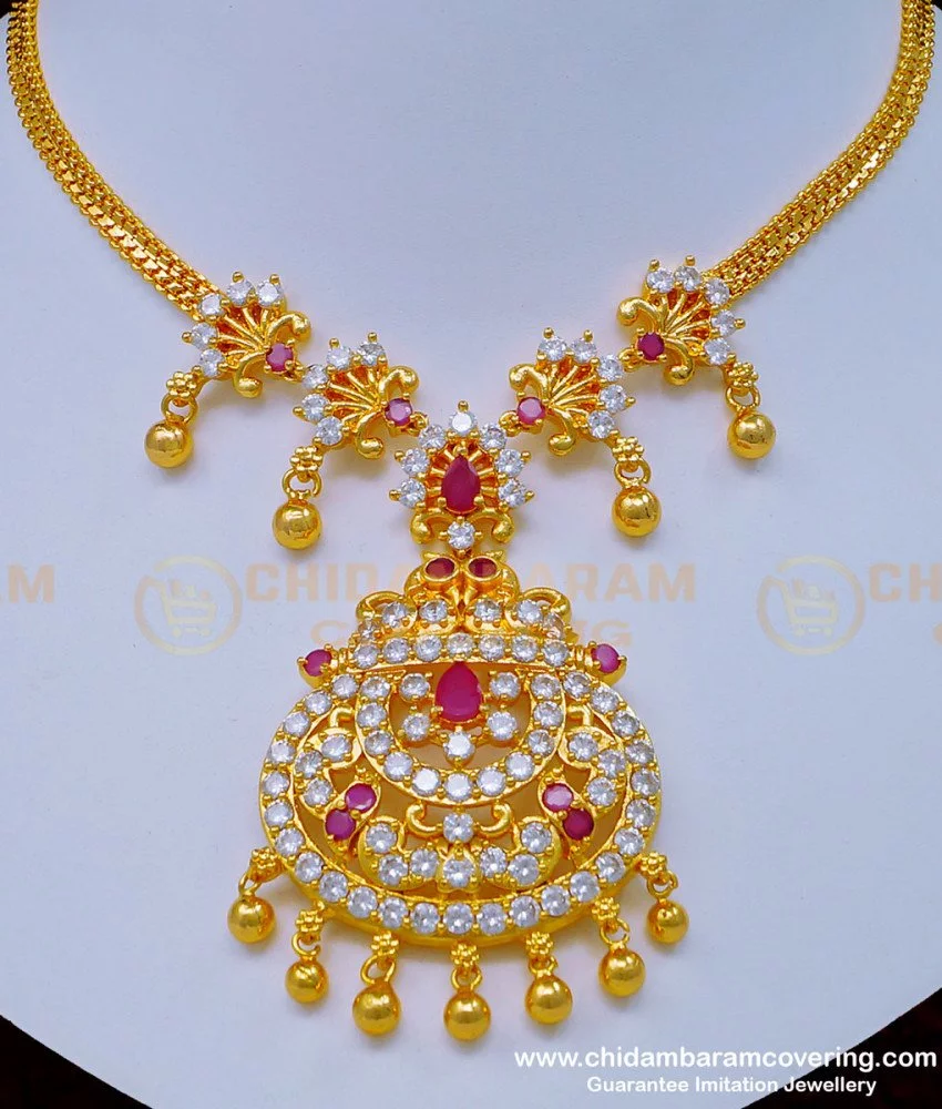 Buy New Arrival First Quality Gold Plated American Diamond Stone ...