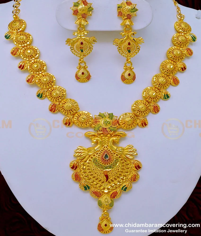 Real Gold Design Bridal Wear Necklace Set | Necklace designs, Wedding  necklace designs, Gold necklace designs