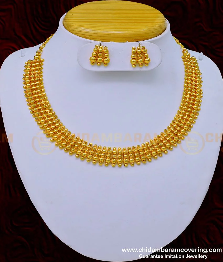 Dazzling Maroon Gemstones and Golden Beads Necklace – Deara Fashion  Accessories