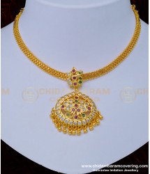 NLC995 - Buy Impon Attigai Collections South Indian Impon Multi Stone Attigai Design Necklace