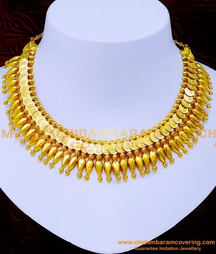 Buy Gold Plated Wedding Gold Necklace Design Without Stone