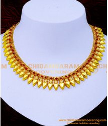 NLC1231 - Latest Ruby Stone Necklace Kerala Wedding Jewellery