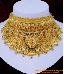 Nlc1242 - Gold Look Bridal Wear Gold Plated Choker Necklace Online