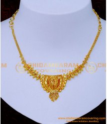 NLC1247 - Light Weight Plain Gold Plated Necklace for Wedding