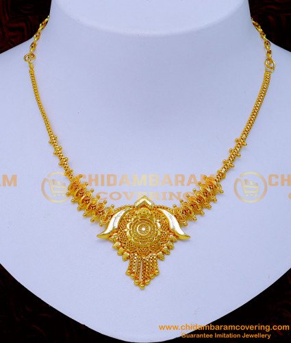 NLC1250 - Simple Necklace Designs Gold Plated Jewellery Online