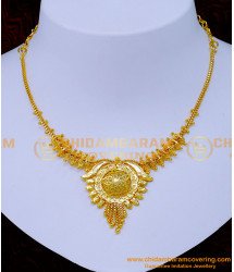 NLC1252 - Latest 1 Gram Gold Simple Necklace Designs for Wedding