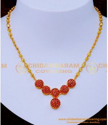 NLC1262 - Unique Ruby Pendant Chain Necklace Designs for Girls