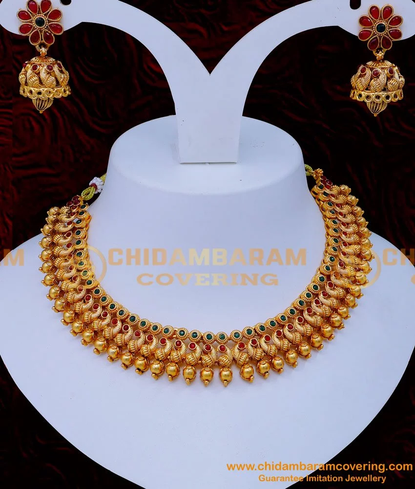 nlc1274 unique wedding antique gold necklace designs for ladies 2