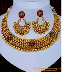 NLC1276 - Best Quality Antique Gold Necklace Latest Design for Wedding 