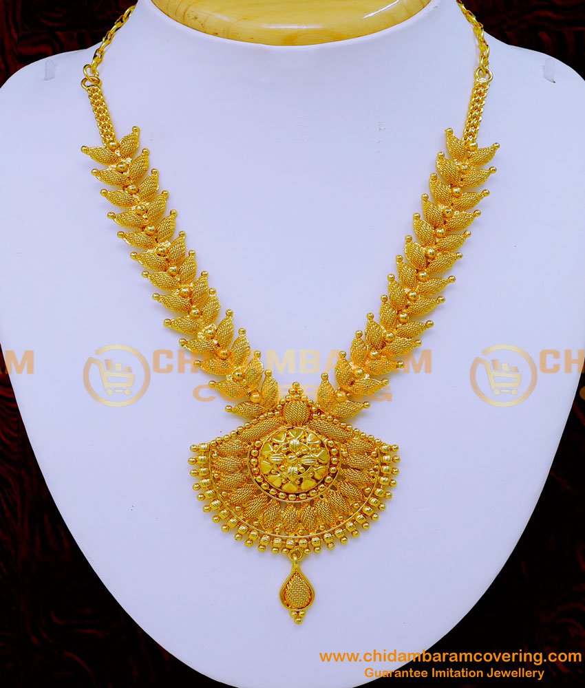 Gold Plated Necklace for Wedding, gold plated necklace design, 1gm gold plated jewellery online, 