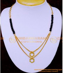 NLC1300 - Elegant Simple Black Crystal Gold Necklace Designs Online