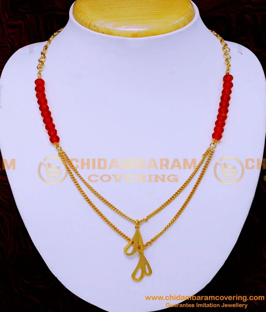 Buy Unique Gold Plated Red Crystal Beads Western Necklace Online