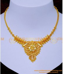 NLC1315 - Light Weight Bridal Wedding Gold Necklace Design Online