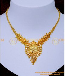NLC1321 - Simple Bridal Necklace Gold Plated Necklace Designs