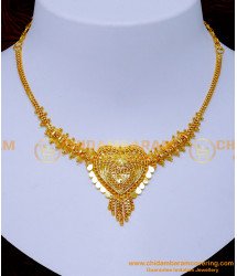 NLC1322 - Traditional One Gram Gold Jewellery Plain Necklace Online