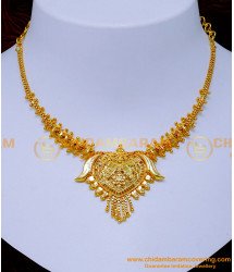 NLC1323 - Gold Plated Wedding Gold Necklace Design Without Stone 
